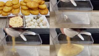 ASMR | Creamy potatoes and eggs intertwine, spilling out in a slippery, satisfying flow.