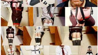 Schoolboy isolation room bondage complianation
