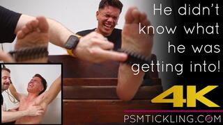 Tickle virgin Samir in the stocks 4K