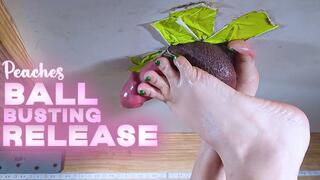 Peaches 1st Time Ballbusting Footjob Release pt. 3 UHD