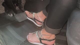 Leather Pants and Barefoot on the pedals