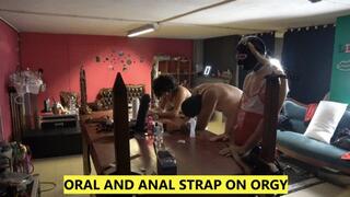 ORAL AND ANAL STRAP ON FEMDOM ORGY WITH 2 SISSY SLUTS AND A SLAVE HD VERSION