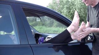 Feet out of car (HD)