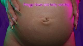 Preggo navel and belly worship - Milky