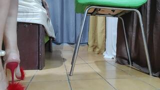 Highlighting the arches of her feet when she lets her high heels hang down (1)