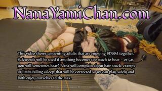 Bound sensory deprivation with dildo and vibrator in chastity belt [4k]