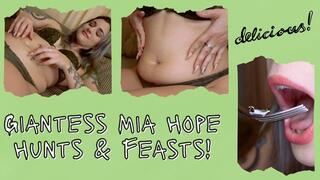 Giantess Mia Hope Hunts And Feasts! - 4K