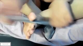 Gigi-g itches and flosses toes in bed