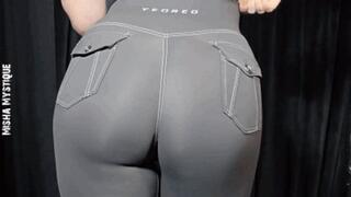 POV Ass Tease Tight Grey Yoga Pants - mp4