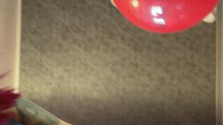 Val jump on red yogaball