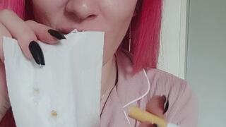 residue on tissue, 2 cigarettes