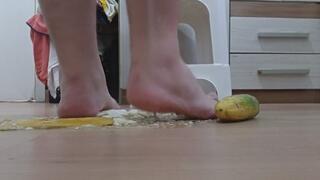 “Crushing Pizza and Cucumbers – Tasty Destruction Under My Bare Feet”