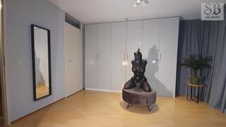 “The Punitive Pony” A ponygirl prancing around in ponyboots, armbinder and ponymask in 1080P