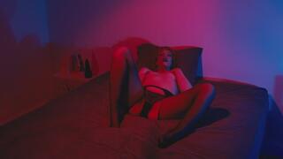 Goth Masturbating with Big Demon Dildo + squirting