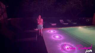 Carissa's early morning skinny dipping at the cabin pool-couldn't help myself!