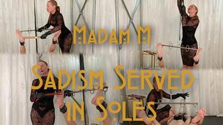 Sadism Served in Soles, extreme bondage, bastinado elegance, cane precision with a brutal tawse finale