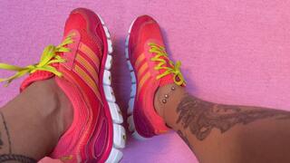 seduction with sweaty feet from running