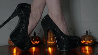 M - Sexy Black Goth High Heels