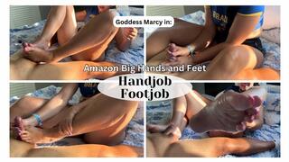 Amazon Big Hands and Feet Handjob Footjob - Ft Goddess Marcy (720p)