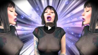 Violet gothic lips, soft kisses - LIPSTICK FETISH, LIP FETISH, KISS, KISSING