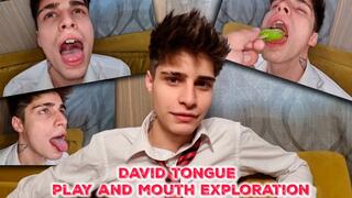 Fake doctor explore hot twink mouth and play with his tongue - David