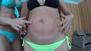 Plunger stuck in our bellies and our belly buttons become outie 3BD