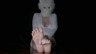 M - Kitty Furrie Feet with White Toenails Barefoot