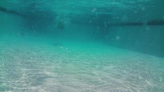 Underwater Lap swimming holding my breath with blowing bubbles and playing underwater in Goggles