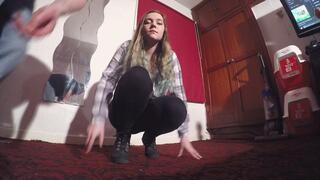 Sophie Sits On Her Slave & Paints Her Fingernails FLOOR CAM