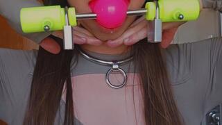 GlitterGiiiirl's drooling while wearing her Silencilicone Mouth Gag