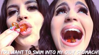 You Want To Swim Into My Oily Stomach! Ft Raquel Roper - 4K