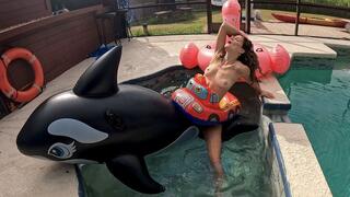 Pool Float Popping with Lifeguard Nathalia