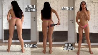 Female Training: Spanking, Dildo Sucking, Buttplug, Masturbation