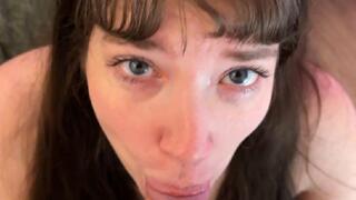 The neighbor fucked me and I swallowed his cum, my cuckold husband will be thrilled!