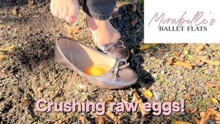 Crushing raw eggs at a public rest stop! (Full HD) Mirabelle´s Ballet Flats