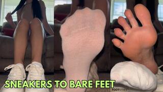 Sneakers to Bare Feet Tease by Ivy's Feet