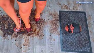 204 Part 2 - Sky Cam - Goddess Amber & Miss Lucy - Trampling Your Cock & Balls Under The Muddy Soles Of Our Red Stilettos - Trample CBT Ballbusting Wrecked Shoes Heels