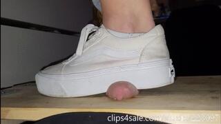 Cockcrush under hot white sneakers