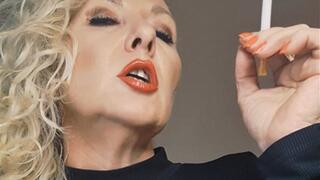 Smoker Mistress makes POV shot with a human ashtray fantasy*close up*chain smoke*many spit*smoke breath*