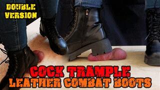 Crushing his Cock in Combat Boots Black Leather - CBT Bootjob with TamyStarly - (Double Version) - Heeljob, Ballbusting, Femdom, Shoejob, Ball Stomping, Foot Fetish Domination, Footjob, Cock Board, Crush