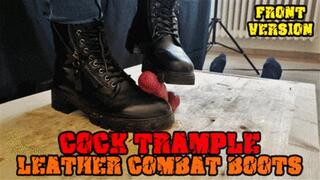 Crushing his Cock in Combat Boots Black Leather - CBT Bootjob with TamyStarly - (Front Version) - Heeljob, Ballbusting, Femdom, Shoejob, Ball Stomping, Foot Fetish Domination, Footjob, Cock Board, Crush