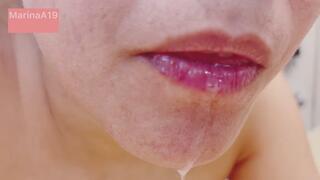 Marina drools and licks her lips