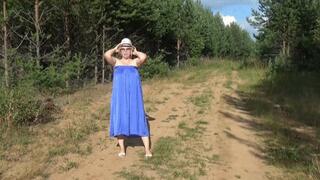 Naked MILF Under Light summer dress