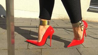 Neele - Black Butt Leggings and red patent 1969 Pumps - mp4 1920x1080