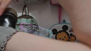 Princess panties wearing Tinylittlebabyg takes off her dress to tease us