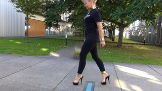 Neele - Black Butt Leggings and Clear Mules - mp4 1920x1080