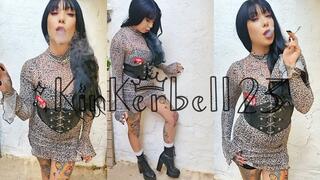 Classic chainsmoking crushing both cigarettes with Leather boots - Kinkerbell23