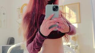 I love looking at myself in the mirror while playing with my pink pussy