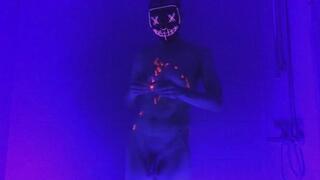 Body painting with Halloween mask