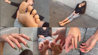 Hands and Feet (toes) of the real doll, outside (custom video) part 1